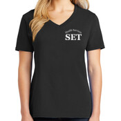 Nurse Assisting - Ladies 5.4 oz 100% Cotton V Neck T Shirt - SE