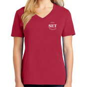 HVAC - Ladies 5.4 oz 100% Cotton V Neck T Shirt - SE