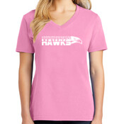 Hawk - Ladies 5.4 oz 100% Cotton V Neck T Shirt - SE