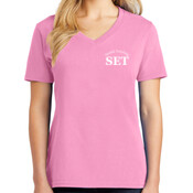 Dental - Ladies 5.4 oz 100% Cotton V Neck T Shirt - SE